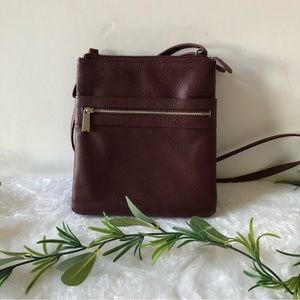 Giani Bernini Triple-Zip Pebble Leather Dasher Crossbody